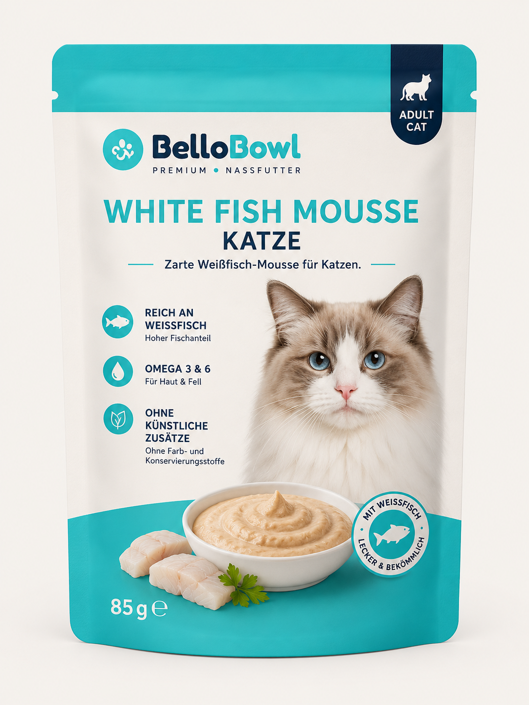 BelloBowl White Fish Mousse Katze